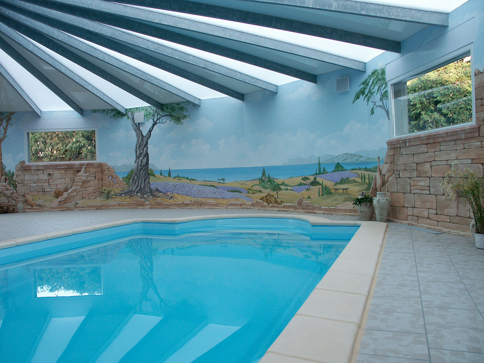 Ambiance provençale - Piscine - Illusions murales